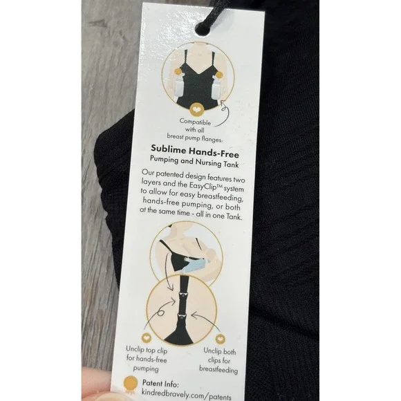 NEW Kindred Bravely Handsfree Sublime Pumping Tank Easy Clip Black Medium Busty - Picture 4 of 5